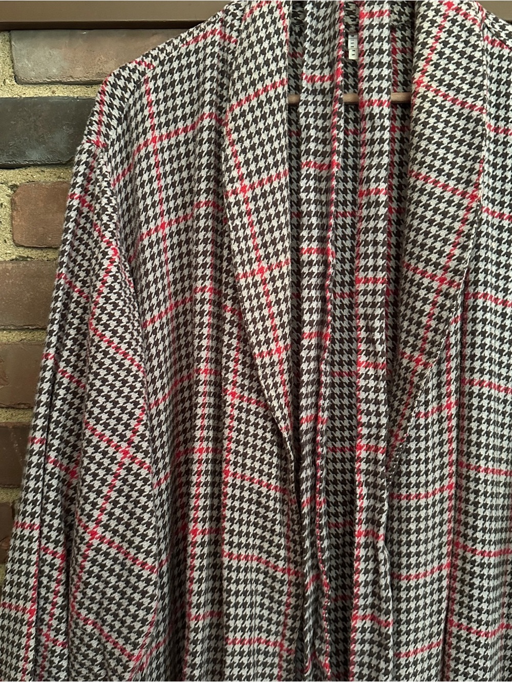 Pottery Barn Randall Plaid Houndstooth Robe Mens L/XL